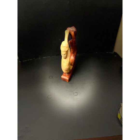 Rare African Hand Carved Wooden Sculpture Loving Man and Woman 11 Inch Abstract - Picture 4 of 9